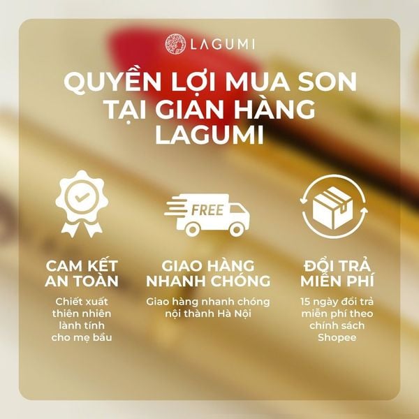 Son môi không chì LAGUMI chiết xuất hạnh nhân lành tính an toàn cho mẹ bầu và sau sinh
