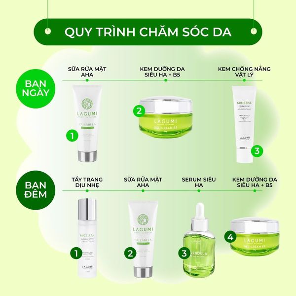 Combo chăm sóc da toàn diện 6 món Lagumi Làm sạch sâu - Cấp ẩm - Kiềm dầu - Bảo vệ da tối ưu