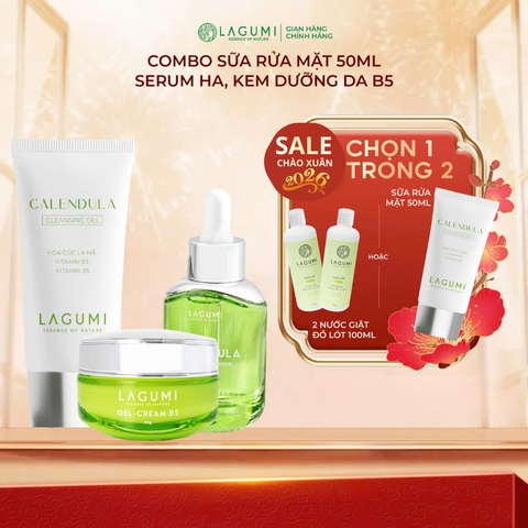 Bộ Kem dưỡng ẩm & làm sáng LAGUMI 3 món gồm Sữa rửa mặt + Kem dưỡng+Serum An toàn cho cả mẹ bầu & sau sinh