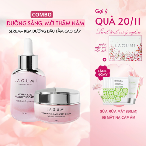 Bộ Kem Dưỡng & Serum Làm Trắng Mờ Thâm Nám Dâu Tằm B3 - Trắng Sáng -An Toàn- Hiệu Quả