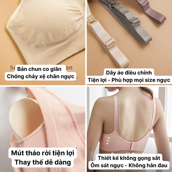 Combo 2 áo lót Mer không gọng của Lynafa chống chảy xệ cho mẹ bầu và sau sinh (màu ngẫu nhiên)