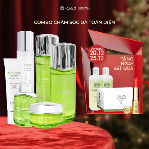 Combo chăm sóc da toàn diện 6 món Lagumi Làm sạch sâu - Cấp ẩm - Kiềm dầu - Bảo vệ da tối ưu
