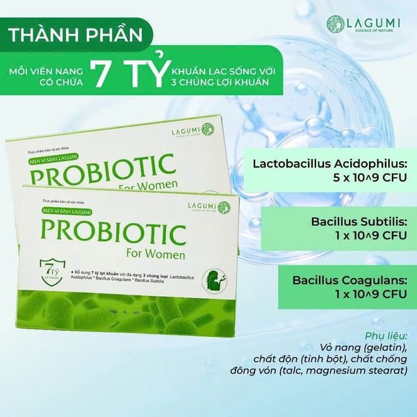 Bộ Dung Dịch Vệ Sinh Nữ Và Men Vi Sinh Phụ Khoa Lagumi Giúp Giảm Vi.êm Nấm Ngứa