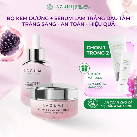 Serum Làm Trắng Da Mặt Lagumi Dâu Tằm B3 Giúp Mờ Thâm Giảm Nám
