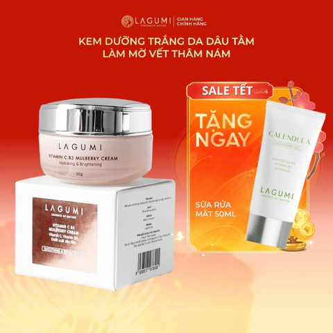 Kem Làm Trắng Da Mặt Lagumi Dâu Tằm B3 Giúp Mờ Thâm Giảm Nám