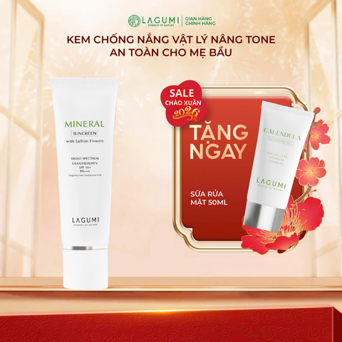 Kem chống nắng vật lý nâng tone Lagumi chiết xuất nhụy hoa nghệ tây 50gr