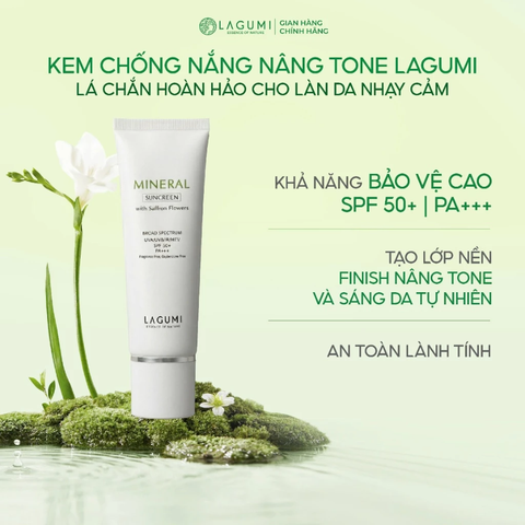 Kem chống nắng vật lý nâng tone Lagumi chiết xuất nhụy hoa nghệ tây 50gr