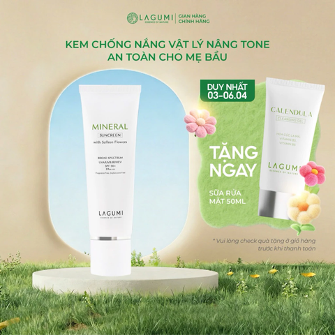 Kem chống nắng vật lý nâng tone Lagumi chiết xuất nhụy hoa nghệ tây 50gr