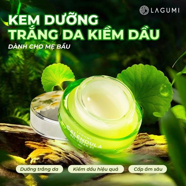 Bộ Kem dưỡng ẩm & làm sáng cho mẹ bầu, sau sinh LAGUMI Calendula B5 30gr và Serum LAGUMI Super HA 30ml