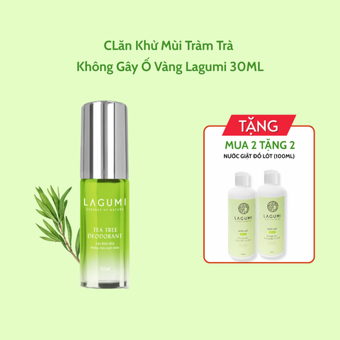 Lăn khử mùi tràm trà Lagumi không muối nhôm công nghệ ngăn mùi Nhật Bản khô thoáng đến 24h dung tích 30ml