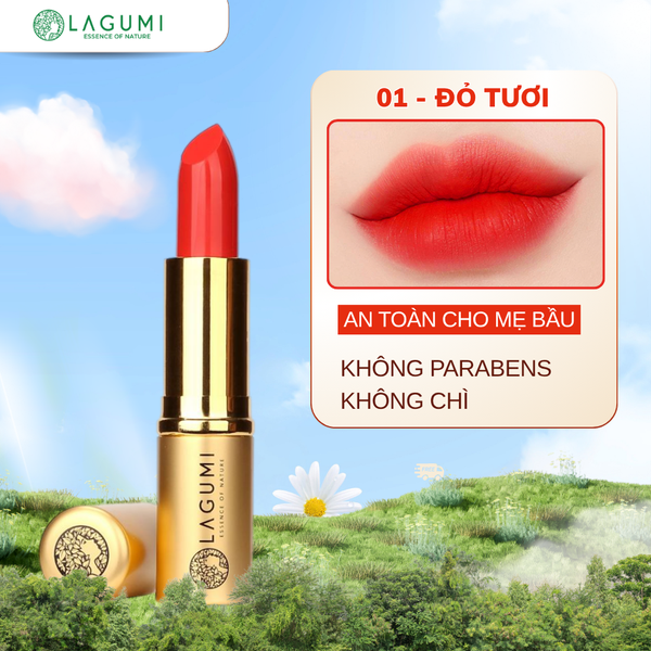 [MUA 2 TẶNG 1] Combo 2 Son không chì an toàn, lành tính cho mẹ bầu (Màu Đỏ tươi + Đỏ cam)