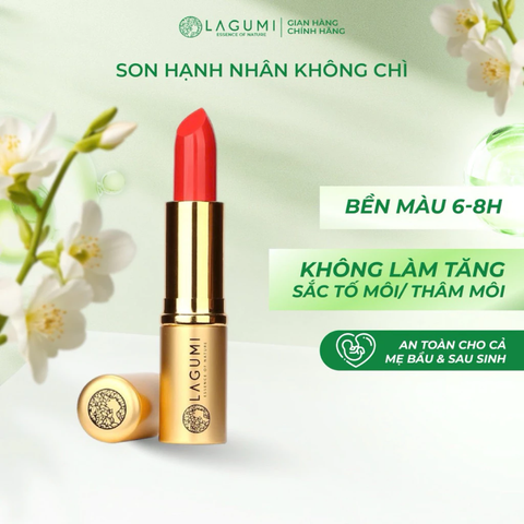 Son môi không chì LAGUMI chiết xuất hạnh nhân lành tính an toàn cho mẹ bầu và sau sinh
