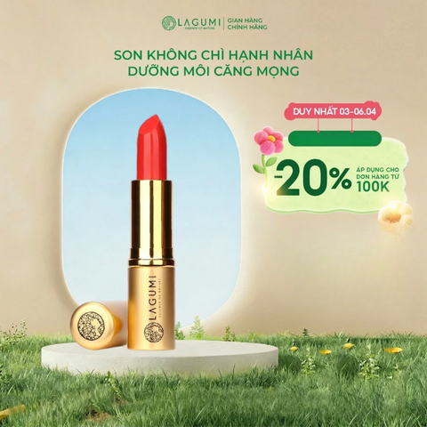 Son môi không chì LAGUMI chiết xuất hạnh nhân lành tính an toàn cho mẹ bầu và sau sinh