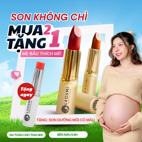 [MUA 2 TẶNG 1] Combo 2 Son không chì an toàn, lành tính cho mẹ bầu