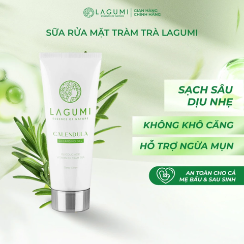 Sữa rửa mặt AHA LAGUMI sạch sâu, giảm viêm, ngừa mụn chiết xuất artiso, tràm trà an toàn lành tính 100ml