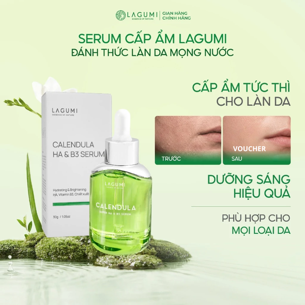 Serum siêu cấp ẩm và phục hồi da Lagumi Calendula Super HA & B5 30ml