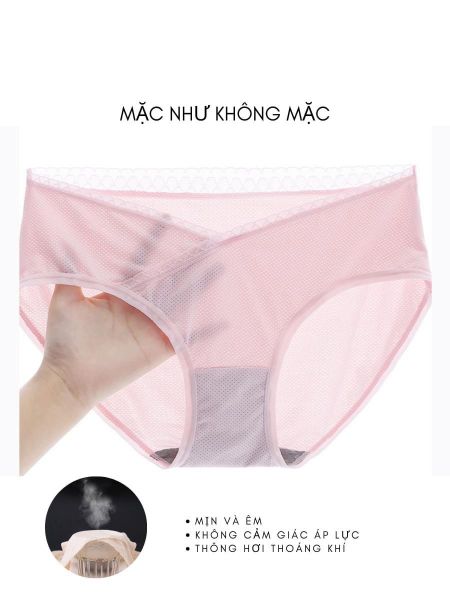 Set 5 Quần lót bầu Vic của Lynafa cạp chéo kháng khuẩn 3 lớp carbon hoạt tính (Màu ngẫu nhiên)
