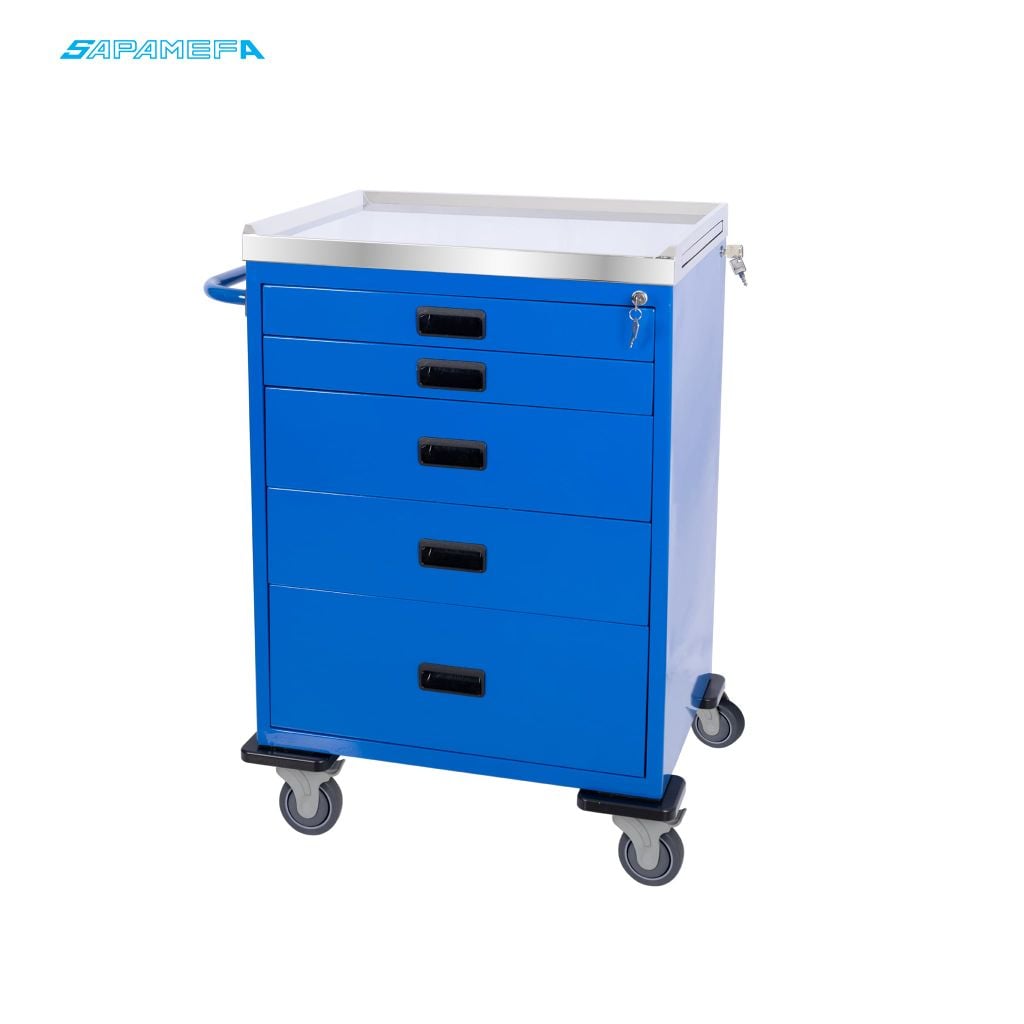 Xe đẩy y tế phòng hồi sức (có ngăn trượt) SAPAMEFA – hình ảnh 3