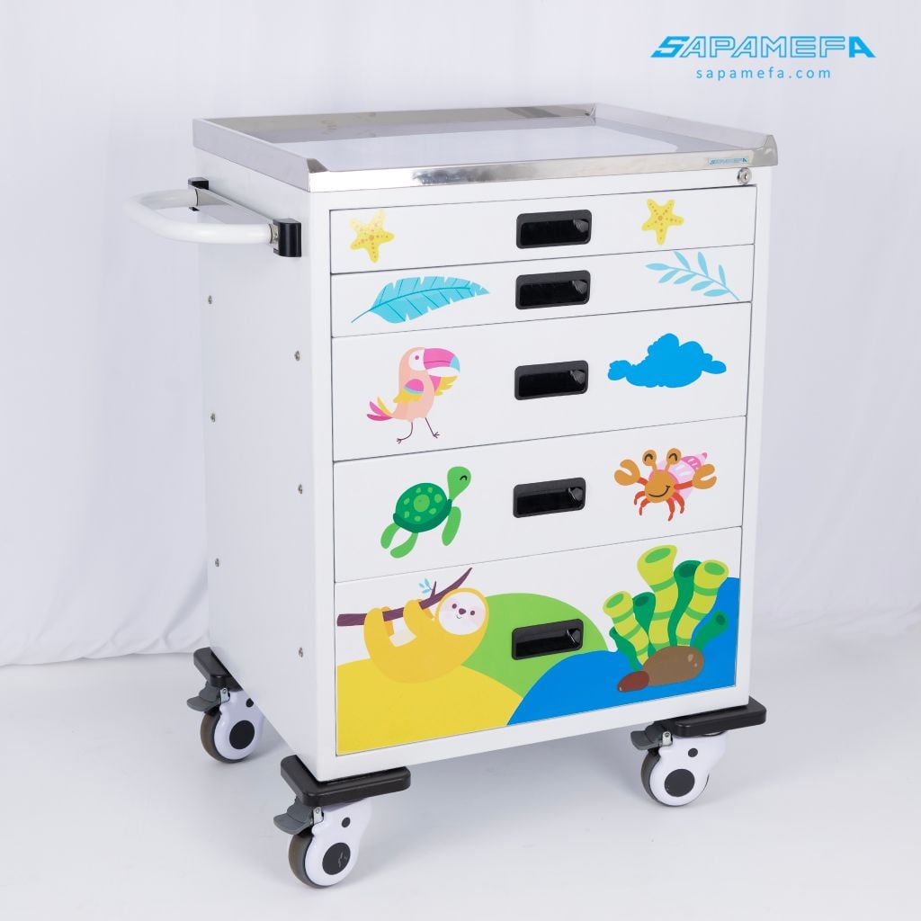 Xe đẩy y tế phòng bệnh nhi SAPAMEFA – hình ảnh 4