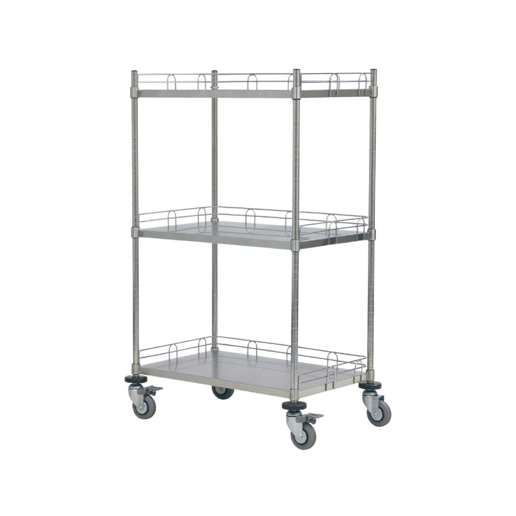 Xe đẩy dụng cụ 3 tầng kệ, gờ rỗng SAPAMEFA