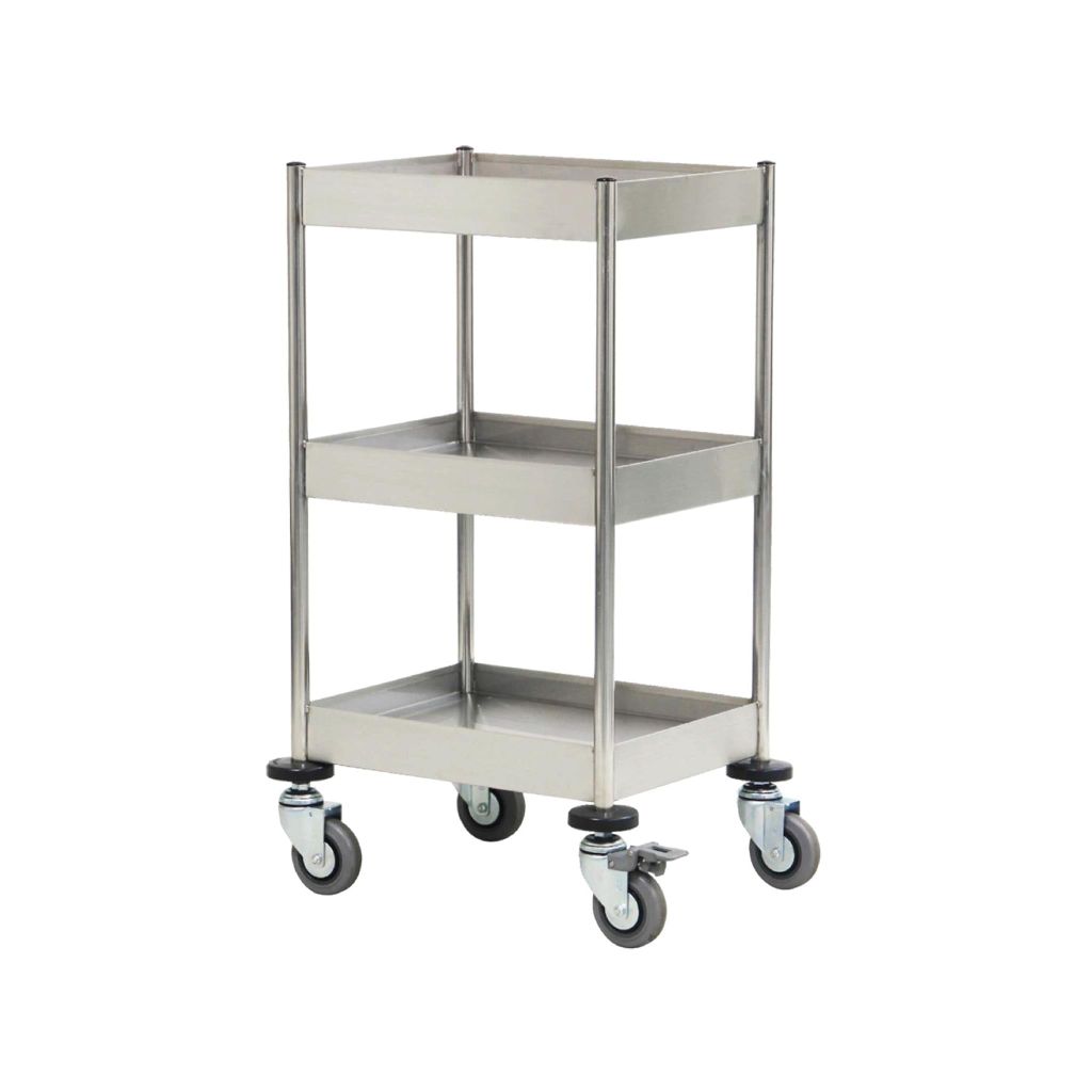Xe đẩy dụng cụ 3 tầng, gờ chắn SAPAMEFA