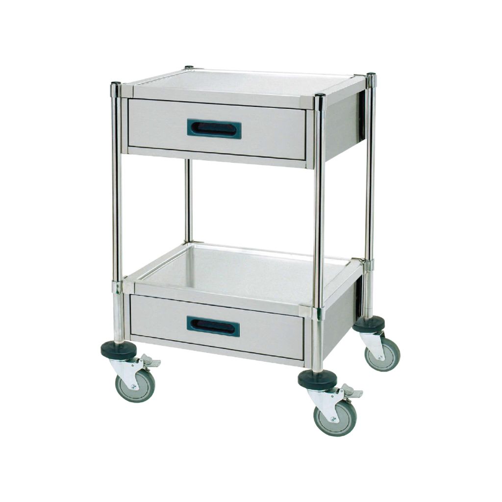 Xe đẩy dụng cụ 2 tầng, 2 hộc tủ SAPAMEFA