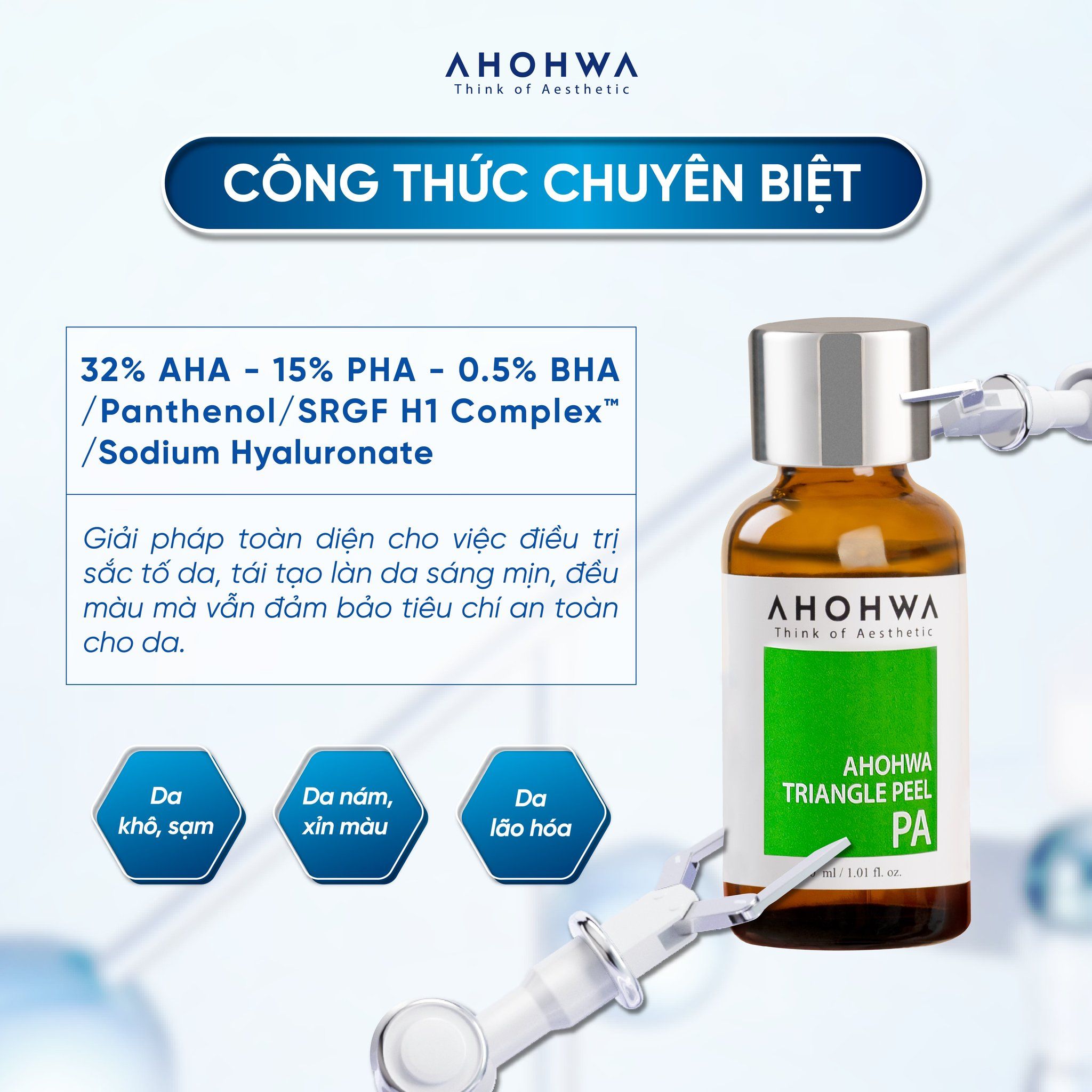  Peel Da Khô, Lão Hóa Ahohwa Triangle Peel PA (30ml) 