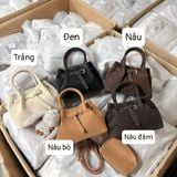  Túi xách nữ bucket da lộn đeo chéo tặng charm Thỏ 