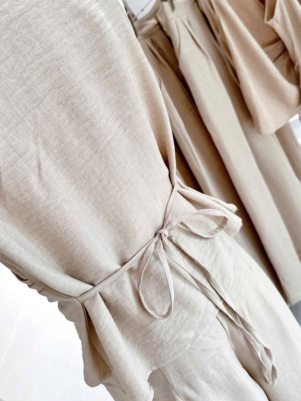  Set Linen Beige Thanh Lịch 