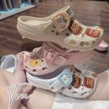  Dép sục nữ dinas classic buckle họa tiết trà sữa 