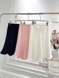  Chân Váy Lụa Chấm Bi Midi 