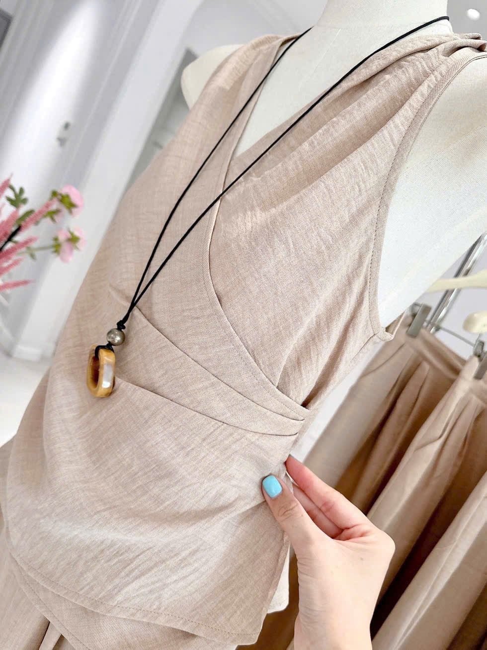  Set Linen Beige Thanh Lịch 