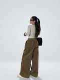  Quần culottes nhung tăm nữ dáng rộng phong cách Hàn Quốc 