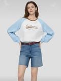  Áo thun cổ tròn tay raglan in chữ vintage Hàn Quốc 