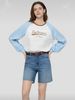  Áo thun cổ tròn tay raglan in chữ vintage Hàn Quốc 