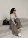  Quần culottes nhung tăm nữ dáng rộng phong cách Hàn Quốc 