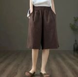  Quần linen nữ dáng lửng lưng chun phong cách Hàn Quốc nhẹ nhàng 