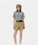  Áo phông nữ sọc ngang cổ tròn phong cách Hàn Quốc trẻ trung 