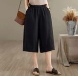  Quần linen nữ dáng lửng lưng chun phong cách Hàn Quốc nhẹ nhàng 