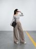 Quần culottes nhung tăm nữ dáng rộng phong cách Hàn Quốc