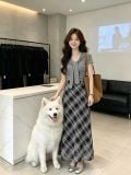  Chân váy dài nữ họa tiết kẻ sọc caro dáng suông thanh lịch 