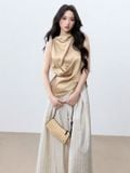  Áo yếm vải lụa có dây buộc eo nữ 