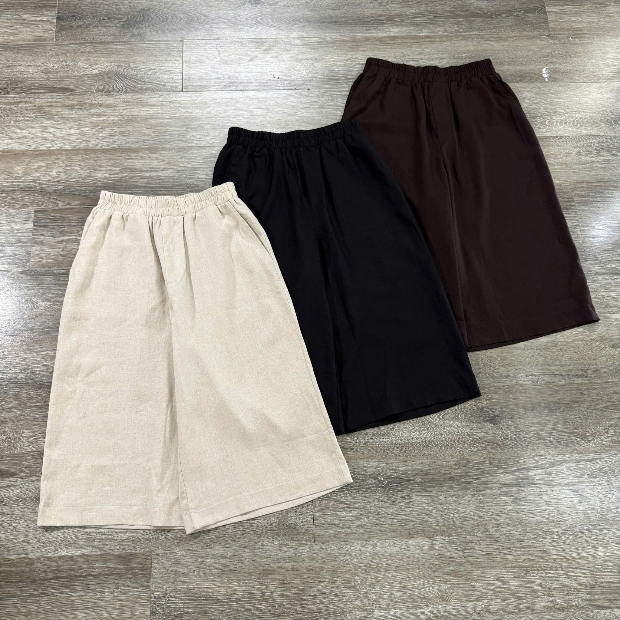  Quần linen nữ dáng lửng lưng chun phong cách Hàn Quốc nhẹ nhàng 