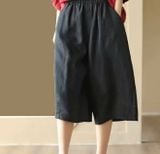  Quần linen nữ dáng lửng lưng chun phong cách Hàn Quốc nhẹ nhàng 