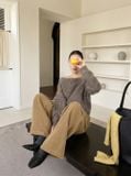  Quần culottes nhung tăm nữ dáng rộng phong cách Hàn Quốc 