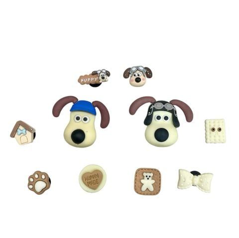  Jibbitz charms 3D chó Gromit gắn dép sục 