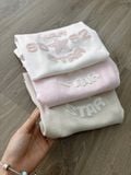  Áo thun ôm body ngắn tay thêu chữ nổi phong cách Y2K 