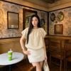  Áo nữ chất liệu linen họa tiết chấm bi form rộng thoáng mát 