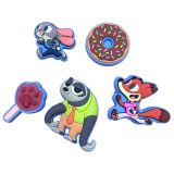  Set 5 cái Jibbitz charms sticker 3D mã vạch nhiều chủ đề trang trí gắn dép sục cao cấp 