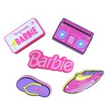  Set 5 cái Jibbitz charms sticker 3D mã vạch nhiều chủ đề trang trí gắn dép sục cao cấp 